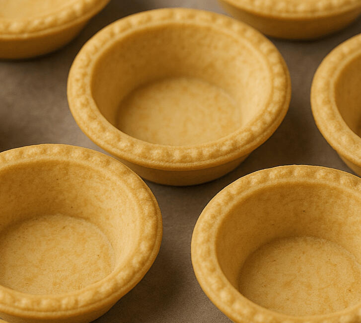 Ready to use shortcrust: Available in sweet, savoury, cocoa or colours. Vegan option available